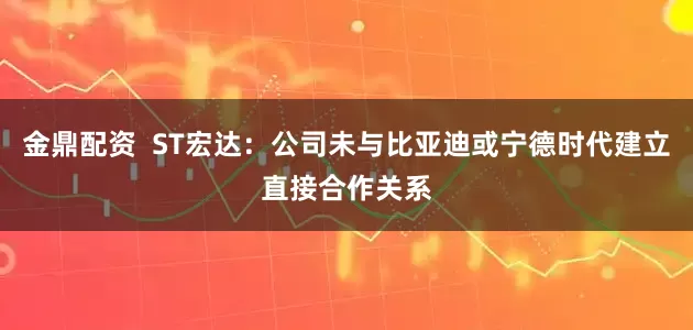 金鼎配资  ST宏达：公司未与比亚迪或宁德时代建立直接合作关系